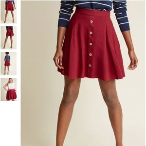 You Sassy Thing Spring Skater Skirt in Maroon